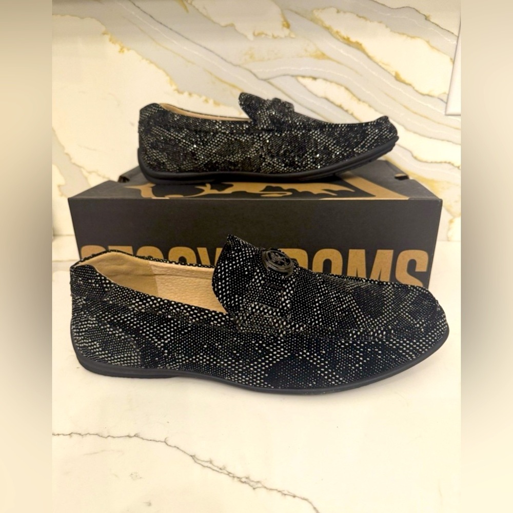 STACY ADAMS Men's Cypher Moc-Toe Slip-on Driving-Style Loafer Size 13M Black